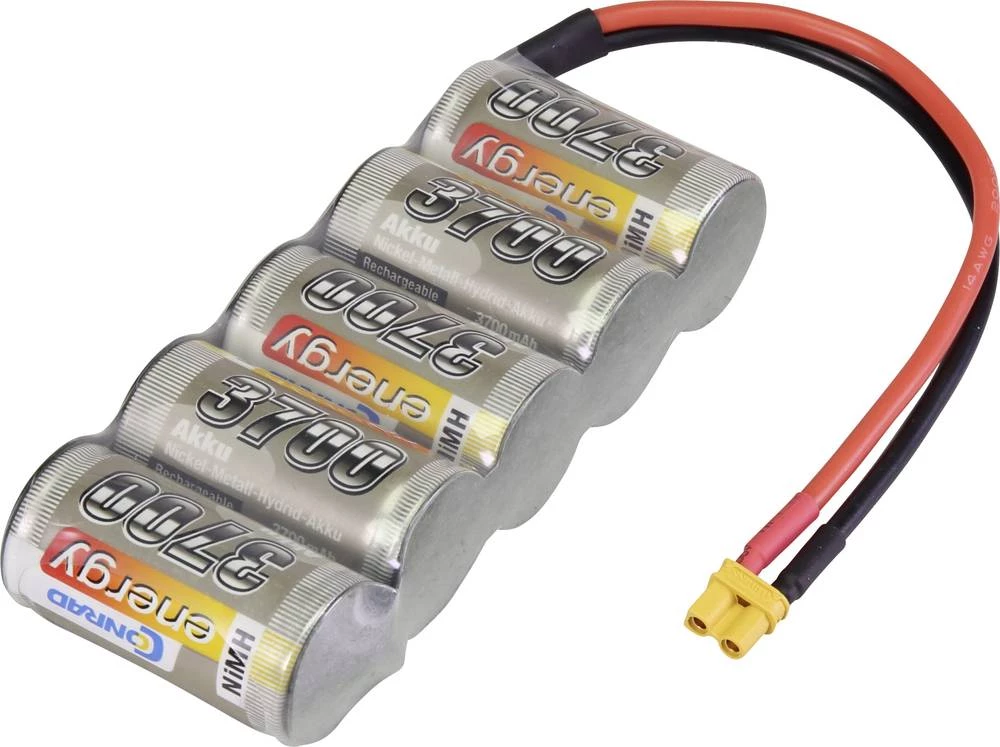 Baterijski paket (NiMh) za modelarstvo Conrad energy 6 V 3700 mAh broj baterija: 5 paralelno XT30 slika