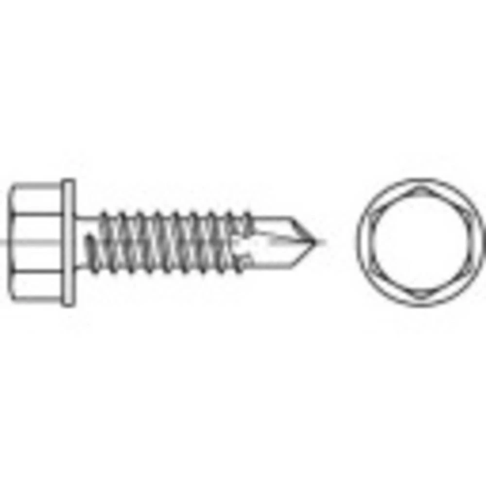 Samourezni vijci 4,8 mm 80 mm Vanjski šesterokutni ISO 15480 Čelik Galvansko pocinčani 250 ST TOOLCRAFT TO-5441289 slika