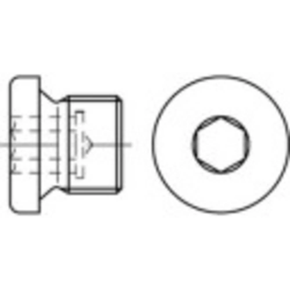 Čep vijci 3/8 mm Unutarnji šesterostrani DIN 908 Mjed 50 ST TOOLCRAFT TO-5449266 slika