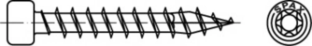 Vijak za drvo 400 mm Torx 89014 Čelik 50 ST 890140340080400 slika