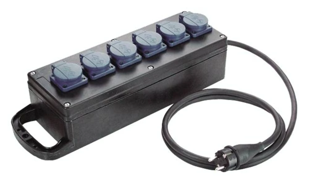 Razdjelna letva bez prekidača Crna, Aluminij Utičnica Bachmann 349.185 slika