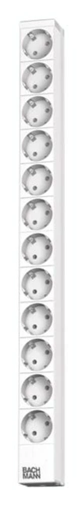 19  Višestruka utičnica za mrežni ormar 1 U Utičnica sa zaštitnim kontaktom Bachmann 333.414 Svijetlosiva (RAL 7035) slika