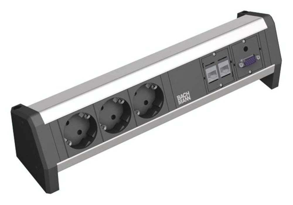 Razdjelna letva bez prekidača Aluminij, Crna FR utikač Bachmann 339.1005 slika