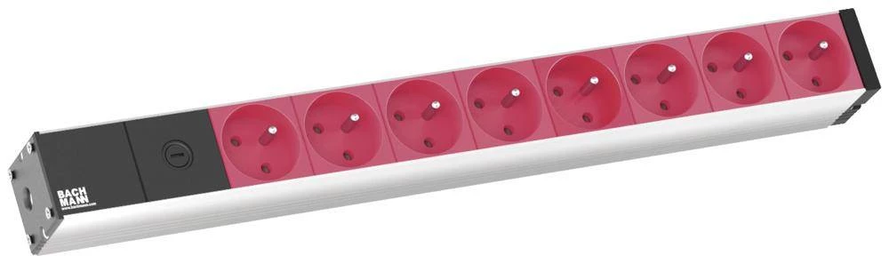 19  Višestruka utičnica za mrežni ormar 1 U Bachmann 333.4101 Crvena, Aluminijsko-srebrna slika