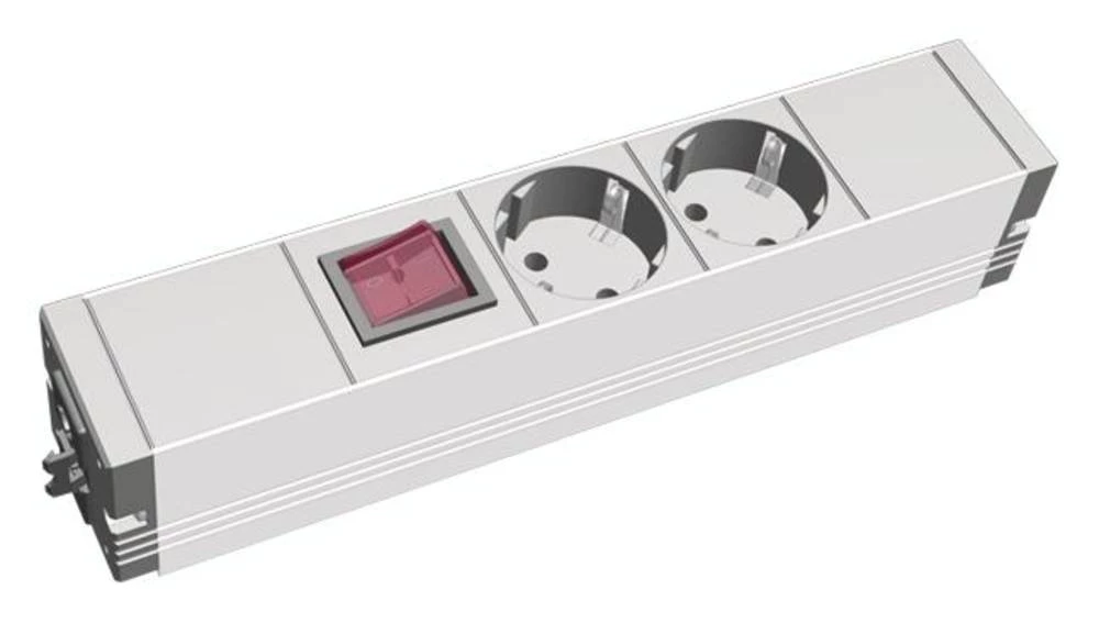 Razdjelna letva bez prekidača Aluminij, Crna Utičnica Bachmann 509.003 slika