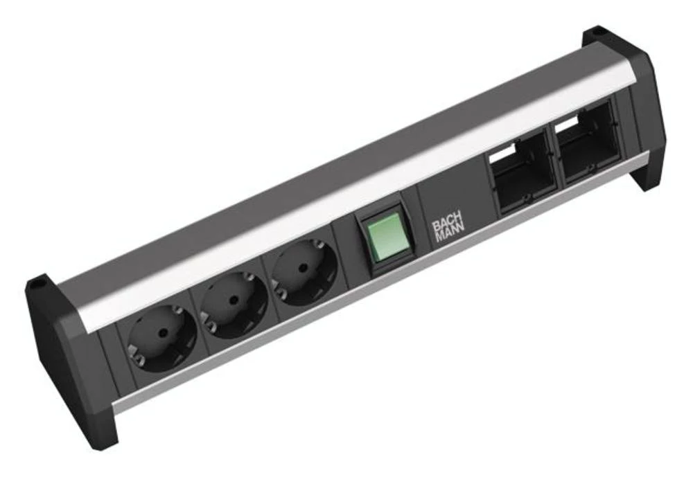 Razdjelna letva bez prekidača Crna, Aluminij FR utikač Bachmann 902.018 slika