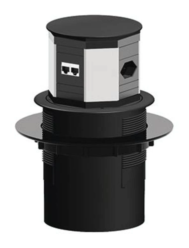 Razdjelna letva bez prekidača Aluminij, Crna Utičnica Bachmann 904.025 slika