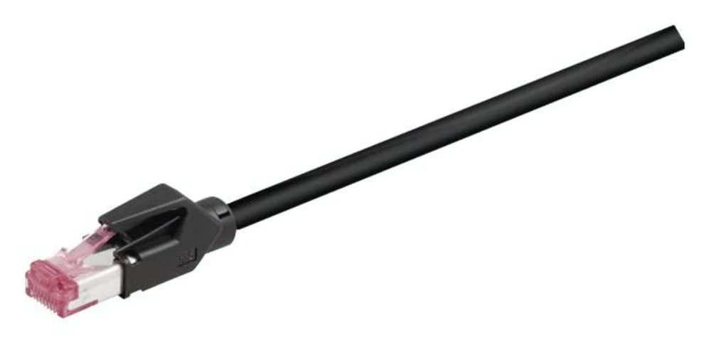 LAN (RJ45) Mreža Priključni kabel CAT 6A S/FTP 5.00 m Crna Vatrostalan, sa zaštitom za nosić Bachmann slika
