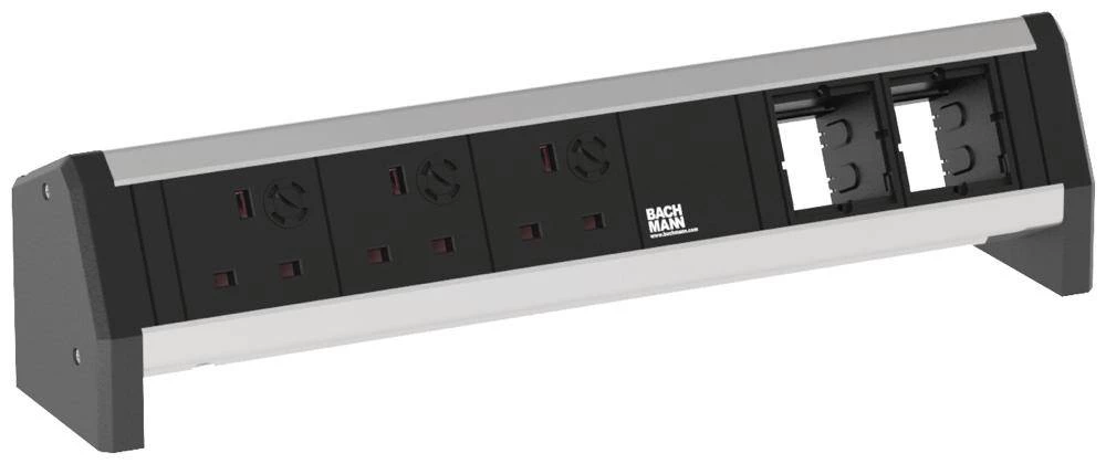 Razdjelna letva s prekidačem Crna, Aluminij Utičnica Bachmann 902.039 slika