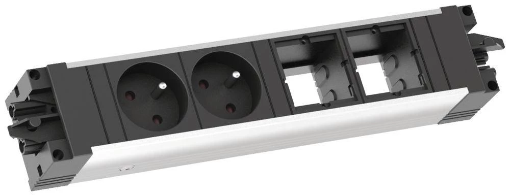 Razdjelna letva bez prekidača Aluminij, Crna Utičnica Bachmann 906.009 slika