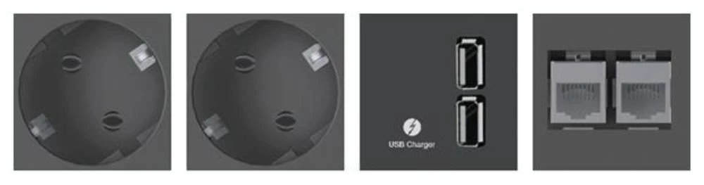 Razdjelna letva s prekidačem Crna, Aluminij Utičnica Bachmann 904.0001 slika