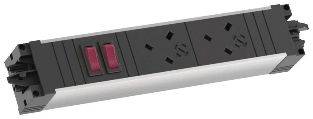 Razdjelna letva bez prekidača Crna, Aluminij Utičnica Bachmann 906.0059 slika