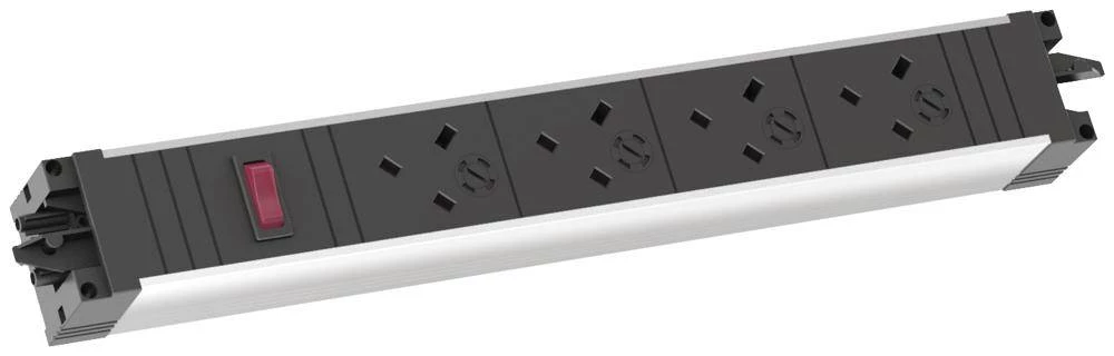 Razdjelna letva bez prekidača Aluminij, Crna FR utikač Bachmann 906.0060 slika