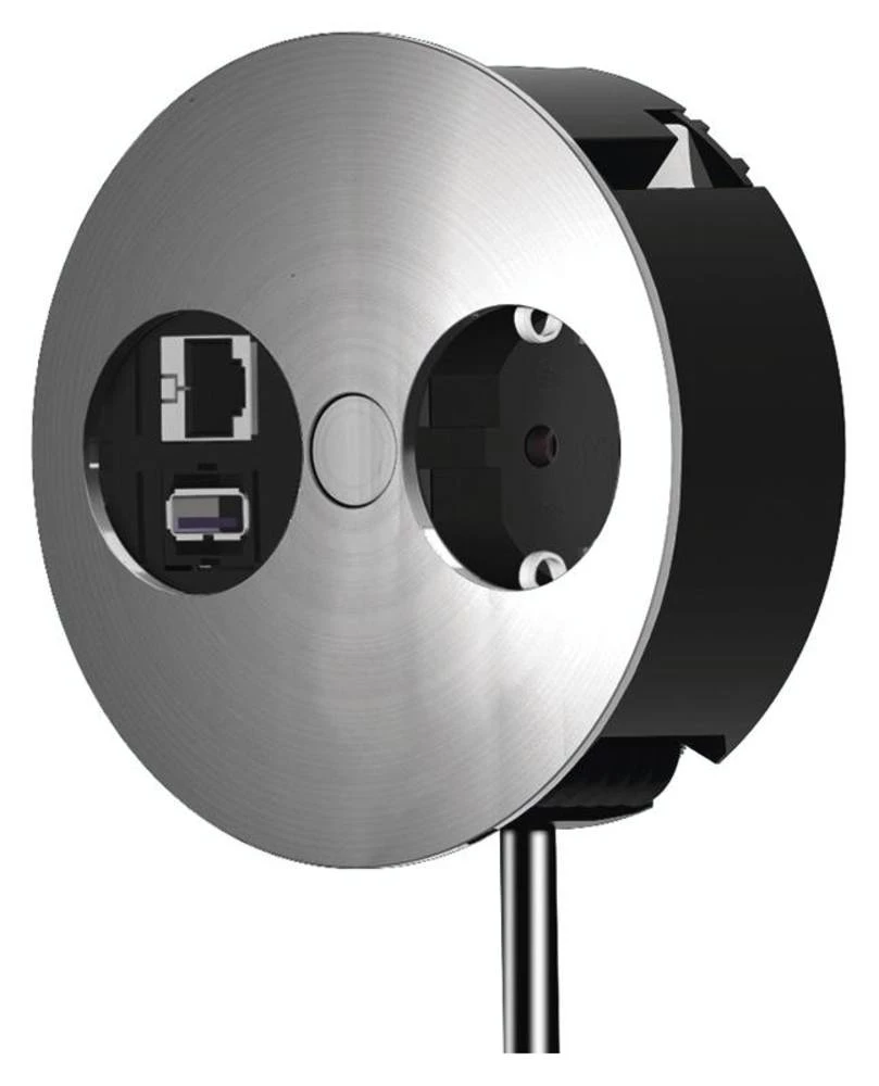 Podžbukna utičnica s USB-om, Dječja zaštita, s Cat6 utičnicom IP20 Krom Bachmann 931.005 slika