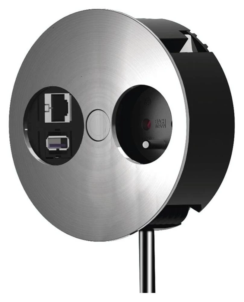 Podžbukna utičnica s USB-om, Dječja zaštita, s Cat6 utičnicom IP20 Krom Bachmann 931.006 slika