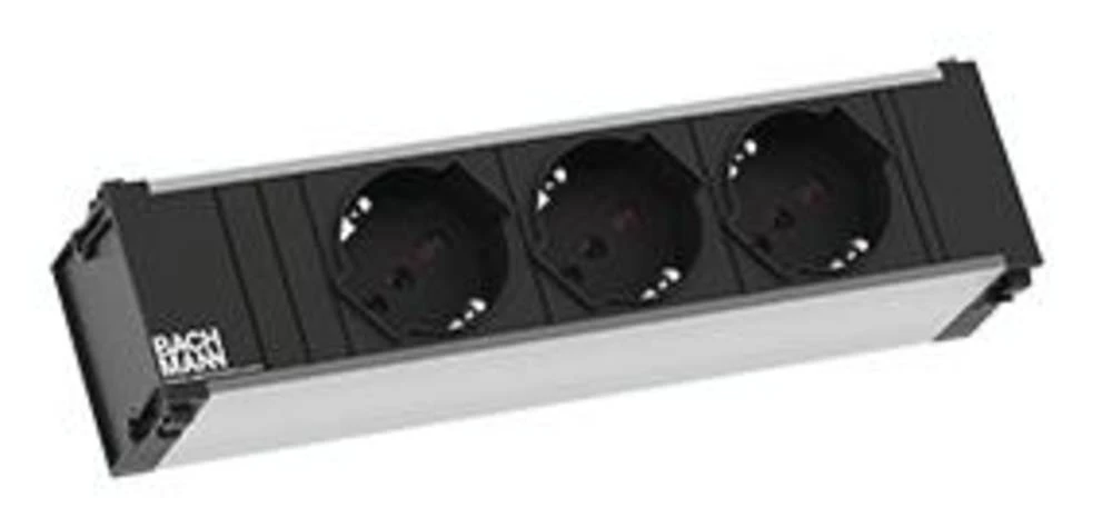 Razdjelna letva bez prekidača Aluminij, Crna Utičnica Bachmann 333.0346 slika