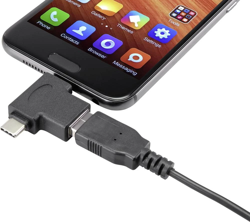 USB 3.1 (Gen 1) Adapter [1x Muški konektor USB-C&trade;, Muški konektor USB 2.0 tipa Micro B - 1x ] Crna s OTG funkcijom, pozlać slika