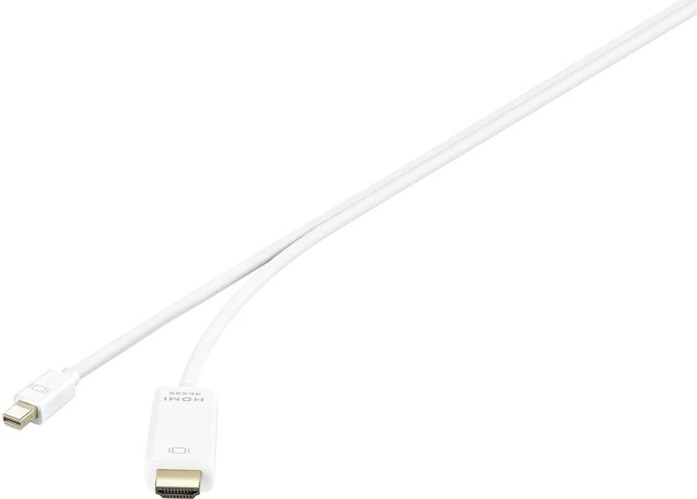 Renkforce HDMI Priključni kabel [1x Muški konektor Mini DisplayPort - 1x Muški konektor HDMI] 5 m Bijela slika