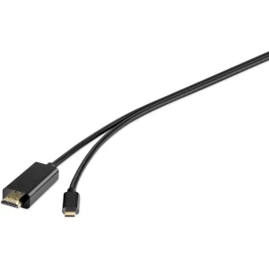 iPad Video kabel [1x Muški konektor USB-C™ - 1x Muški konektor HDMI] 1.8 m Crna Renkforce slika
