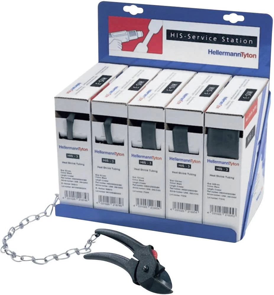 Sortiment termo skupljajućih cijevka omjer:3:1 HellermannTyton 365-30100 HIS-RACK+HIS-3 slika
