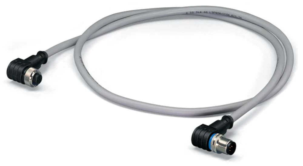 WAGO 756-3106/040-010 Senzor / aktuator podatkovni konektor, konfekcioniran M12 utikač, zakrivljeni, utičnica, zakrivljena 1 m b slika