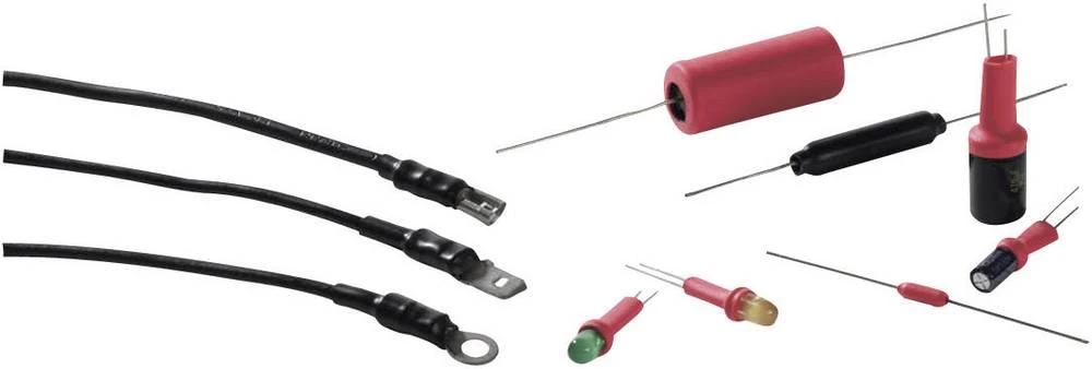 Termo skupljajuća cijev bez lijepila crne boje 2.40 mm omjer:2:1 HellermannTyton 300-73030 TCN20-2,4/1,2-BK slika