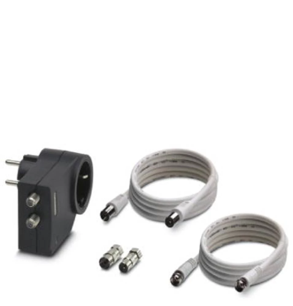 Međuutikač s prenaponskom zaštitom, zaštita od prenapona za: utičnicu, DVB-C, kabel (koaksijalni), DVB-S, Sat (F-utikač) Phoenix slika