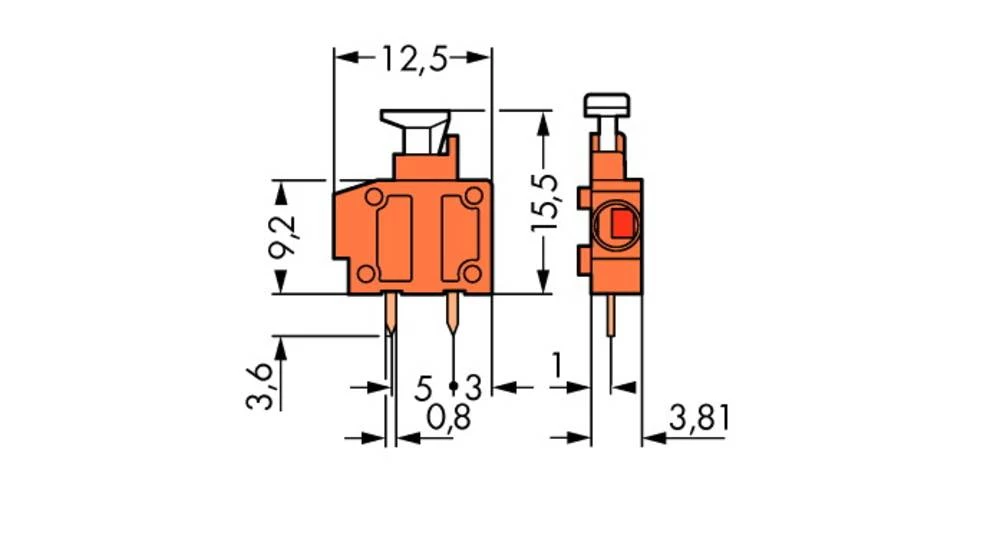 WAGO Opružni blok s stezaljkama 1.50 mm broj polova 1 tamno zelene boje 800 komada slika