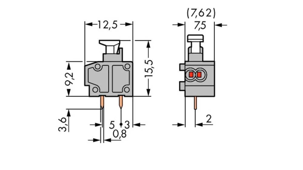 WAGO Opružni blok s stezaljkama broj polova 1 sive boje 600 komada slika
