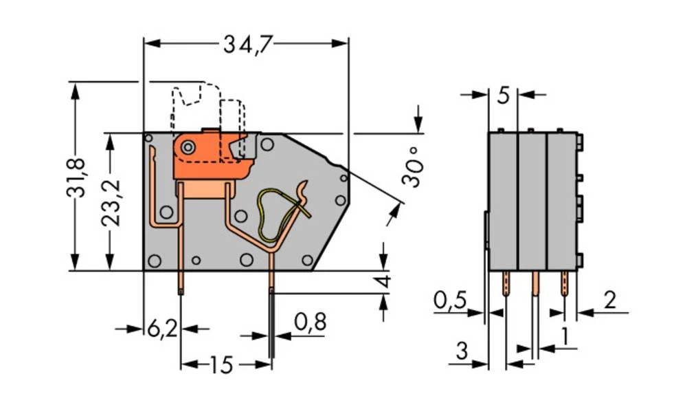 Opružni blok s stezaljkama sive boje WAGO 742-101 Sadržaj: 384 komada slika