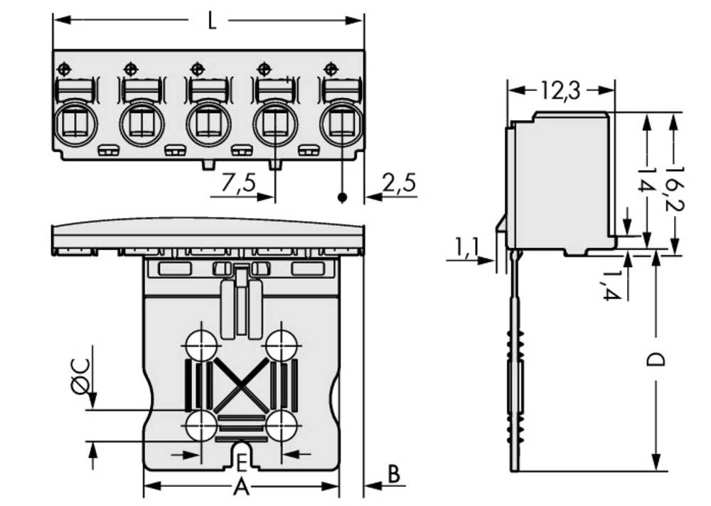 WAGO pin kučište-pločica 2092 broj polova ukupno 2, razmaci: 7.50 mm 2092-3102 100 komada slika