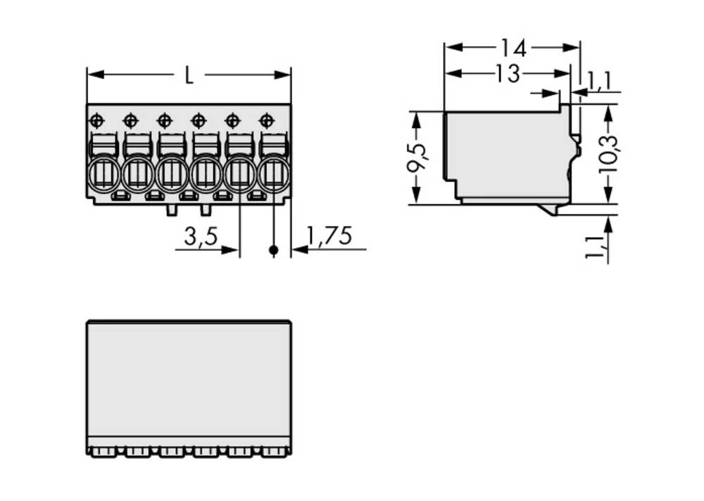 WAGO pin kučište-pločica 2091 broj polova ukupno 6, razmaci: 3.50 mm 2091-1126 100 komada slika