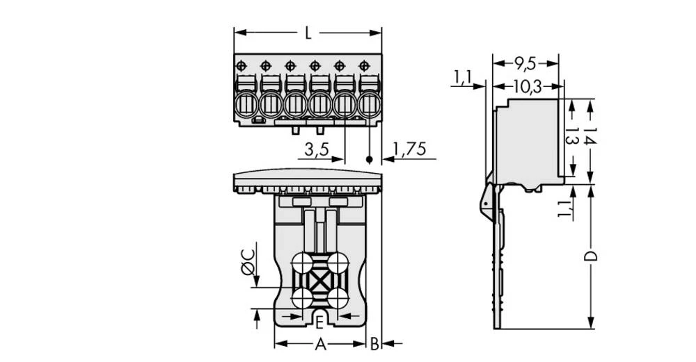 WAGO pin kučište-pločica 2091 broj polova ukupno 10, razmaci: 3.50 mm 2091-1110/002-000 50 komada slika