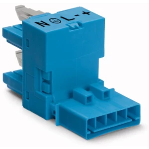 Mrežni-H-razdjelnik Mrežni-utikač - Mrežna-utičnica, Mrežna-utičnica ukupni broj polova: 5 plave boje WAGO 50 komada slika