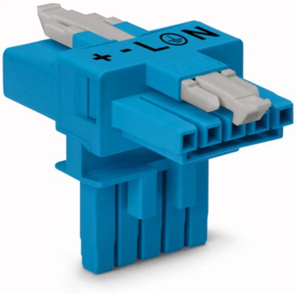 Mrežni-T-razdjelnik Mrežni-utikač - Mrežna-utičnica, Mrežna-utičnica ukupni broj polova: 5 bijele boje WAGO 25 komada slika