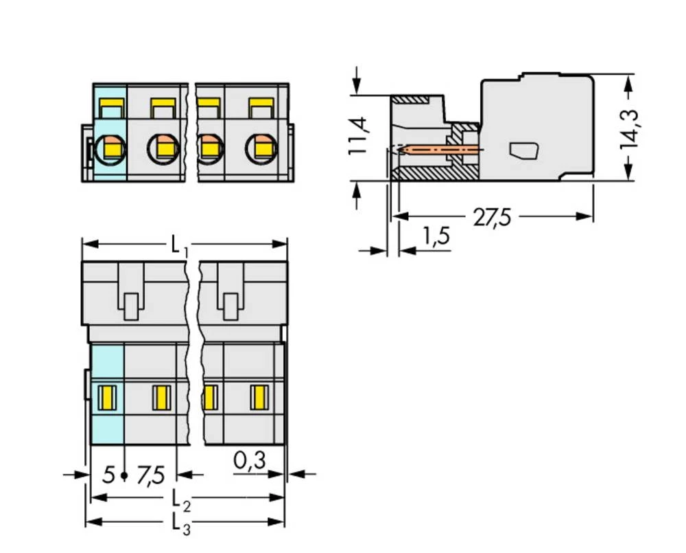 Ženski konektor 723-216/026-000 ukupni broj polova 2 WAGO 25 komada slika