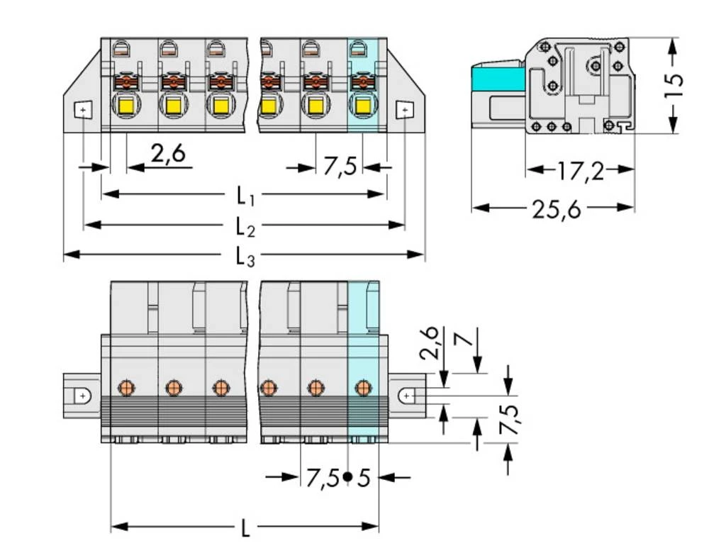 WAGO kučište utičnice-Kabel 2721 broj polova ukupno 12, razmaci: 7.50 mm 2721-212/031-000 10 komada slika