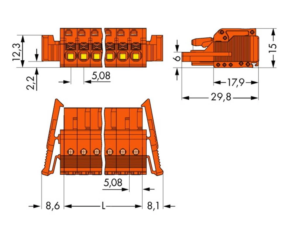 WAGO kučište utičnice-Kabel 2231 broj polova ukupno 23, razmaci: 5.08 mm 2231-323/037-000 10 komada slika