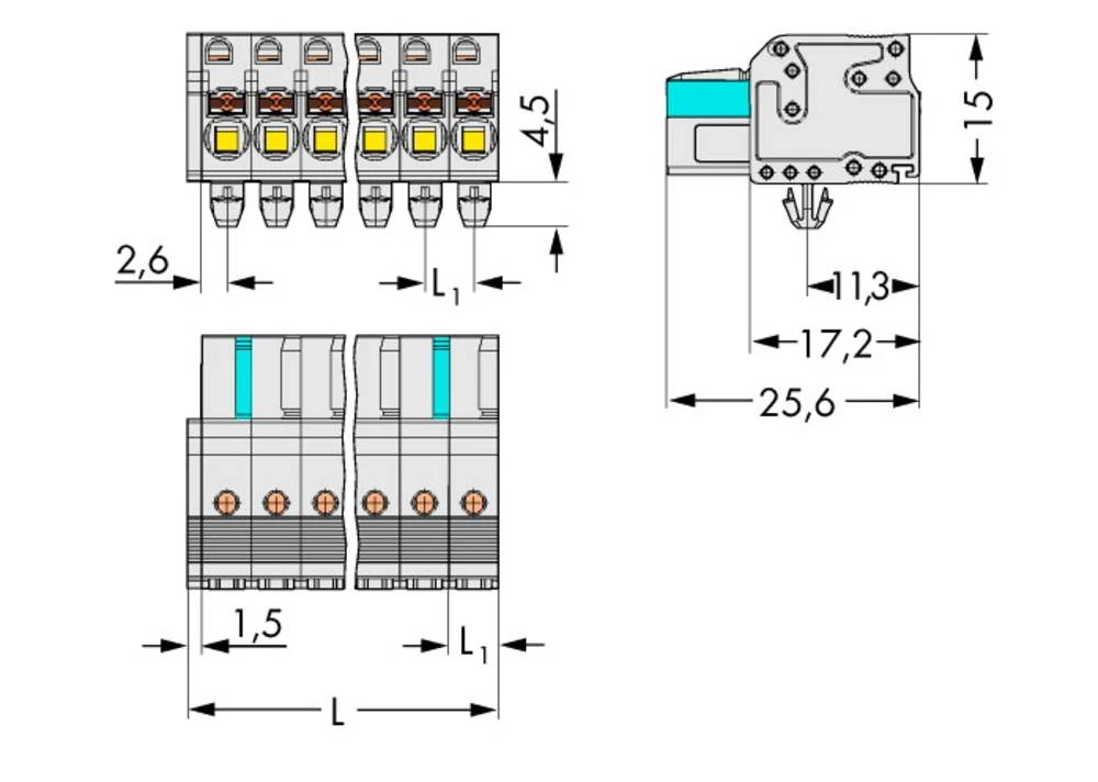 WAGO kučište utičnice-Kabel 2721 broj polova ukupno 5, razmaci: 5 mm 2721-105/008-000 100 komada slika