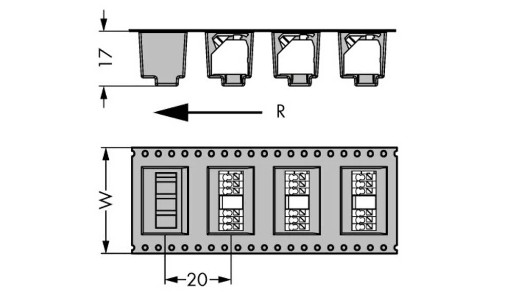 WAGO Opružni blok s stezaljkama 1.50 mm broj polova 5 crne boje 160 komada slika