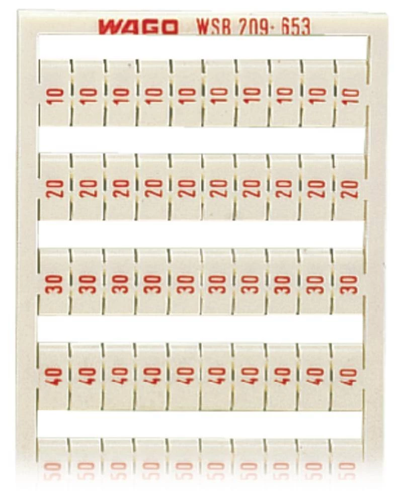 WAGO 209-653 kartice s oznakama -pretisak: 10, 20, 30, 40, 50 5 komada slika