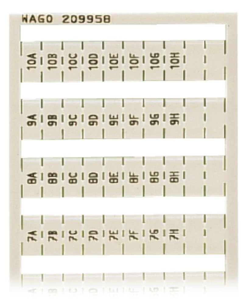 WAGO 209-958 kartice s oznakama -pretisak: 1A, 1B - 1G, 10A, 10B, 10G, 10H 5 komada slika