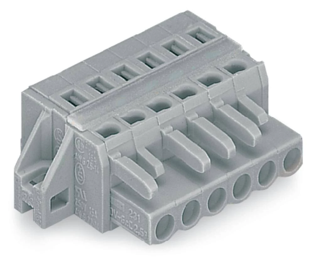 WAGO kučište utičnice-Kabel 231 broj polova ukupno 6, razmaci: 5 mm 231-106/027-000 50 komada slika