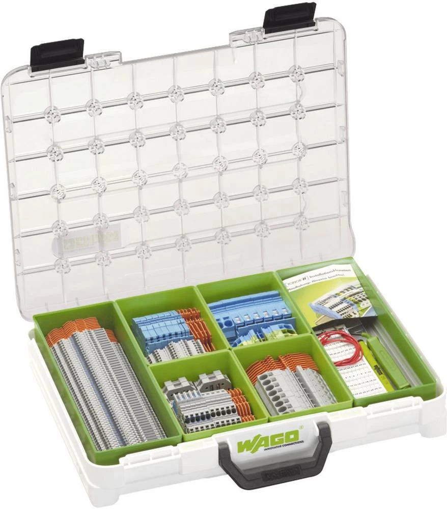 TOBJOB&reg; S kutija za montažu Premium sive boje, plave boje, zelene boje -žute boje , narančaste boje WAGO 220 tlg. slika