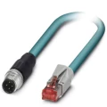 M12 / RJ45 prespojni mrežni kabel CAT 5e SF/UTP 3 m zelene boje, nezapaljivi, s kvačicom za otpuštanje Phoenix Contact slika