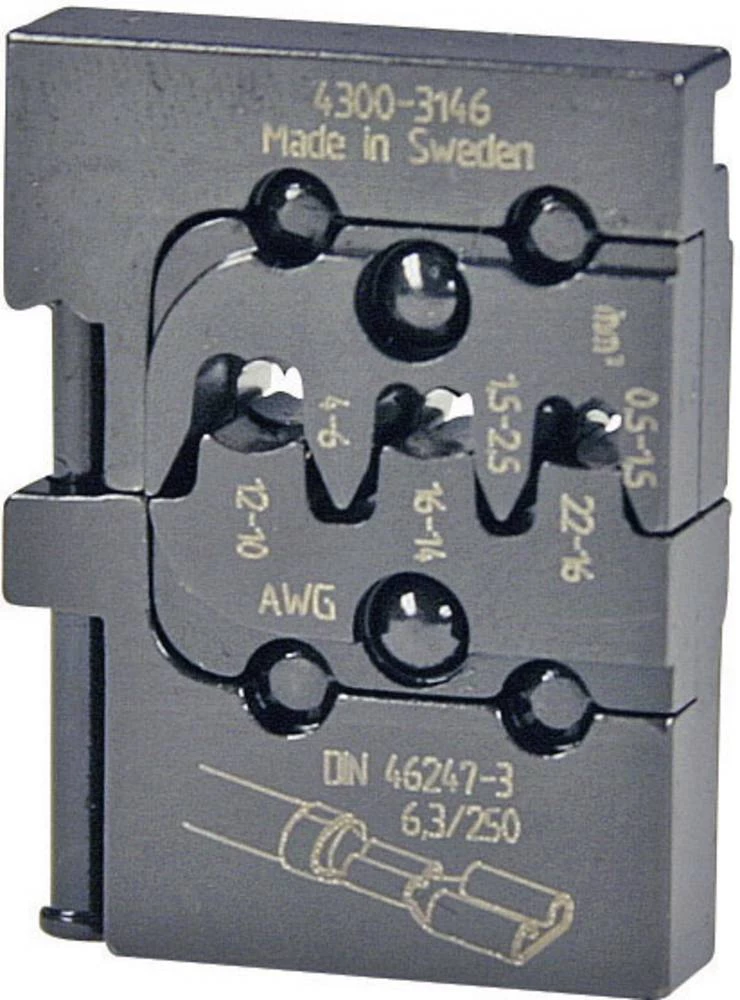 Pressmaster nastavak za krimpanje 6,3 mm: 0,50 - 1,0/1,5 - 2,5/4,0 - 6,0 mm neizoliran plo slika