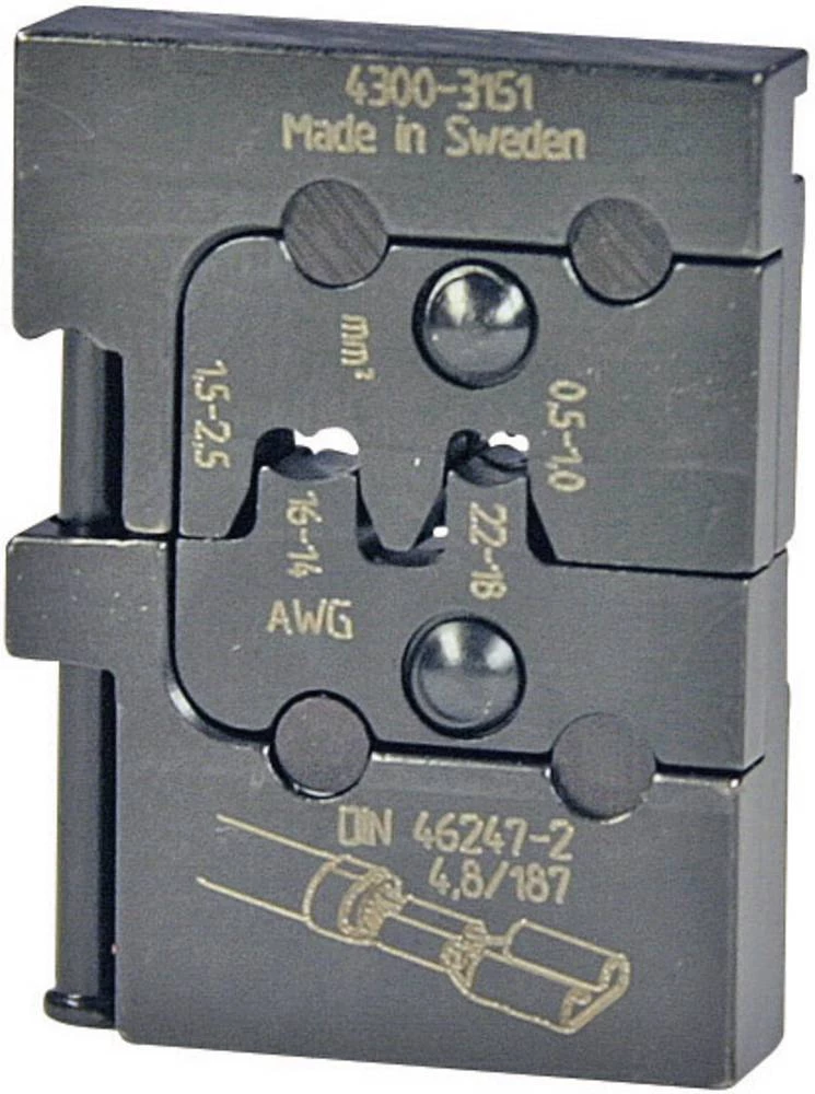 Pressmaster nastavak za krimpanje 4,8 mm: 0,50 - 1,0/1,5 - 2,5 mm neizoliran plosnati utik slika