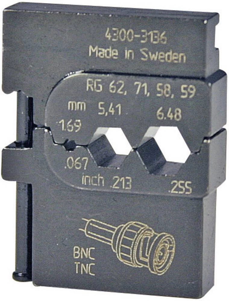 Pressmaster nastavak za krimpanje RG 58/RG 59/RG 62/RG 71: 1,69/5,4/6,48 mm koaksijalni ut slika