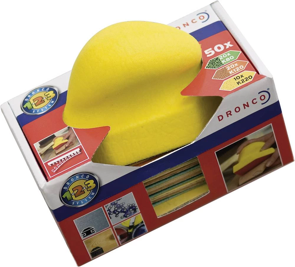 Šesterokutna brusilica 6780221 Dronco 150 x 75 mm + 50 kom. brusnih listova s 3 vrste granulacija slika