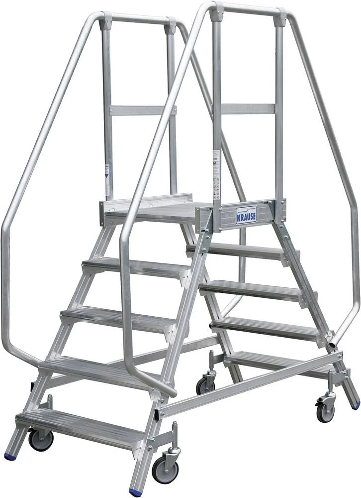 Ljestva s platformom, mobilna, maks. radna visina 3.45 m Krause 820266 srebrna 47.5 kg slika